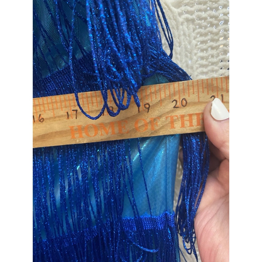 Costume Culture‎ by Franco Women's L Halloween Royal Blue Fringe Flapper 20's - Picture 6 of 6